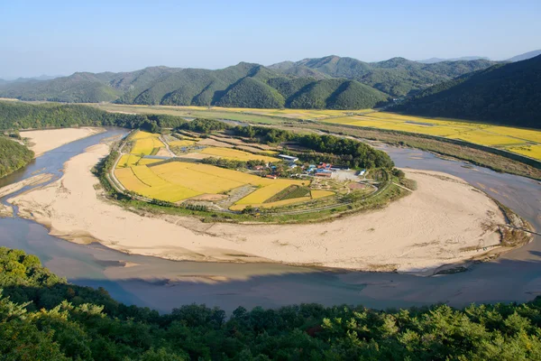 View of Hoeryongpo betrenched meander — Stock Photo, Image
