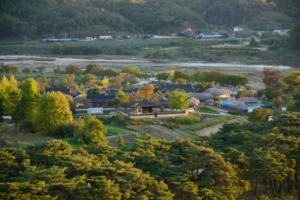 Andong Hahoe halk köy görünümü