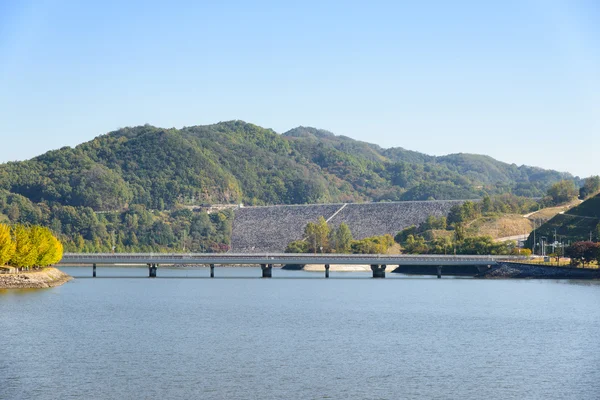 Vista da barragem de Andong na Coréia — Fotografia de Stock