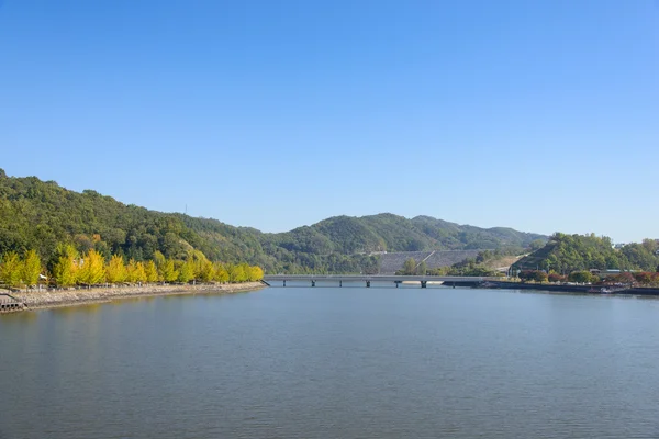 Vista da barragem de Andong na Coréia — Fotografia de Stock