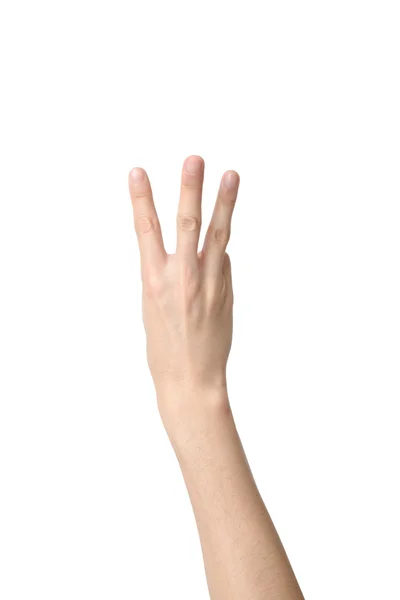 A hármas szám kéz jele — Stock Fotó