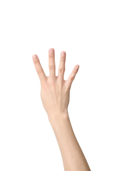 Hand sign of number four — Stock Photo, Image