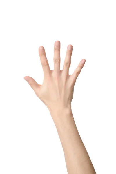 Az ötös számú kéz jel — Stock Fotó