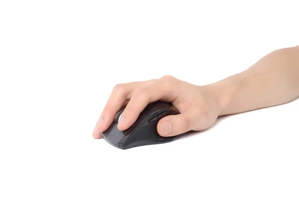Hand hält drahtlose Maus — Stockfoto