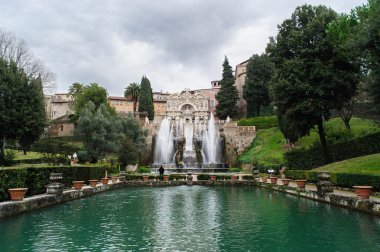 Tivoli, İtalya - 28 Ocak 2010: Fontana dell'Organo