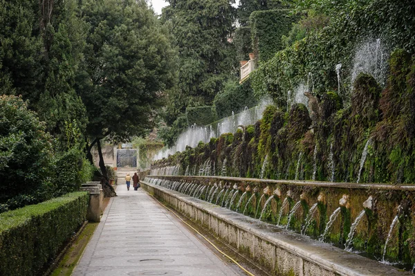 TIVOLI, ITÁLIA - JANEIRO 28, 2010: centenas de fontes na Villa d 'E — Fotografia de Stock