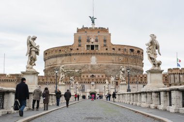 Rome, İtalya - 27 Ocak 2010: Kale Kutsal Meleğin