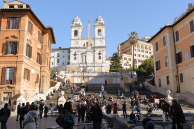 Rome, İtalya - Ocak 22, 2010: İspanyol Merdivenleri