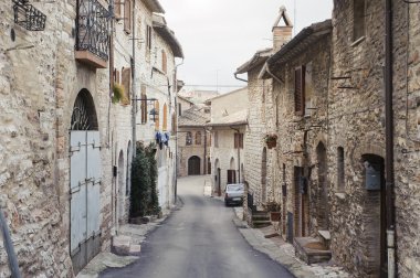 Assisi, İtalya - Ocak 23, 2010: Assisi sokakta