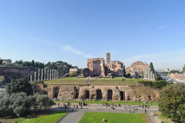 Rzym, Włochy - 21 stycznia 2010: całokształtu foro romano — Zdjęcie stockowe