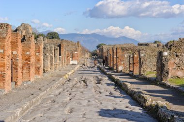 Naples, İtalya - 19 Ocak 2010: Street Pompeii