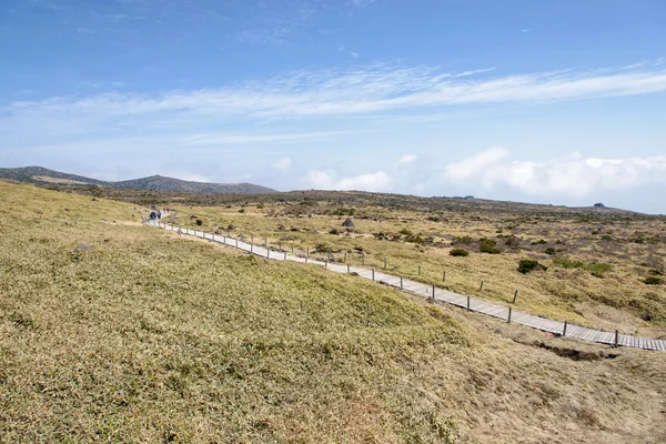 Jeju-do, Coréia - 09 de abril de 2015: Paisagem de planalto em Hallasa — Fotografia de Stock