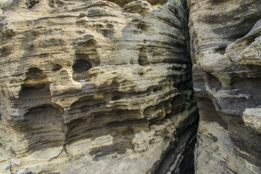 Jeju adasında Yongmeori sahilinde tortul