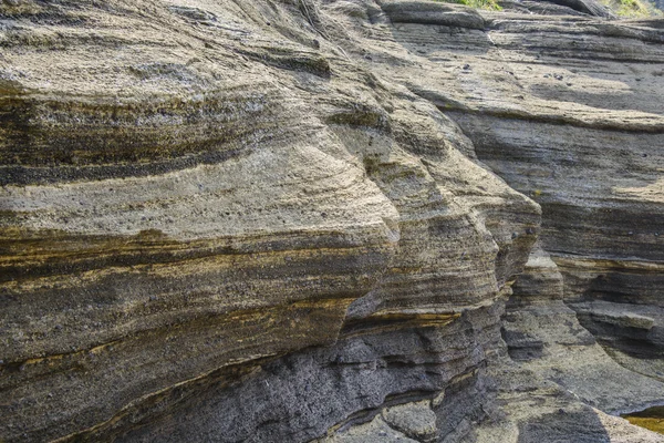Rocha sedimentar na costa de Yongmeori na ilha de Jeju — Fotografia de Stock