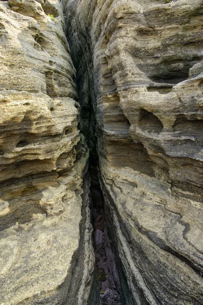 Rocha sedimentar na costa de Yongmeori na ilha de Jeju — Fotografia de Stock