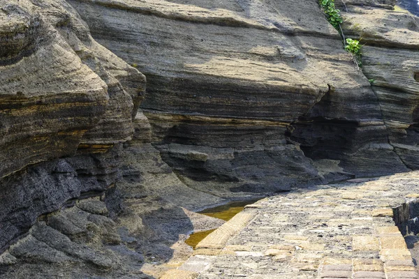 Sedimentary rock at Yongmeori coast in Jeju island — Stock Photo, Image