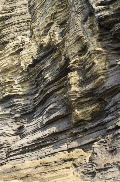 Sedimentära bergarter på Yongmeori utmed kusten i Jeju island — Stockfoto