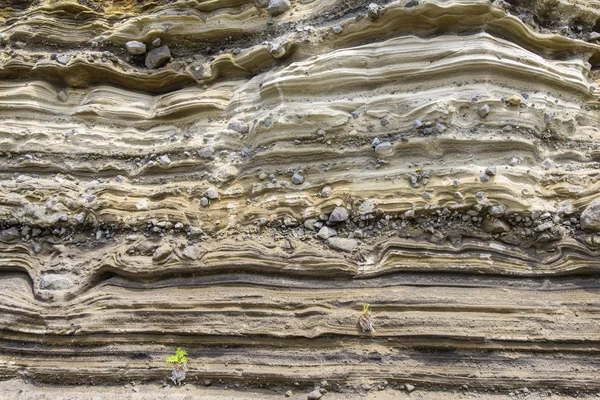 Rocha sedimentar (depósito piroclástico ) — Fotografia de Stock