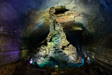Jeju-do, Korea - April 14, 2015: Lava column in Manjanggul cave