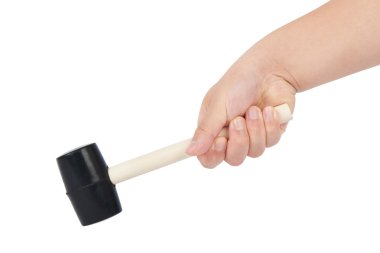 bir lastik çekiç tutma