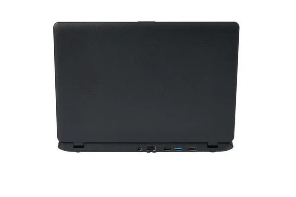 Achterkant van zwarte laptop — Stockfoto