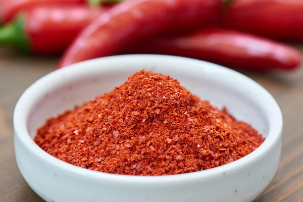 Koreanisches Chilipulver und Chilipfeffer — Stockfoto