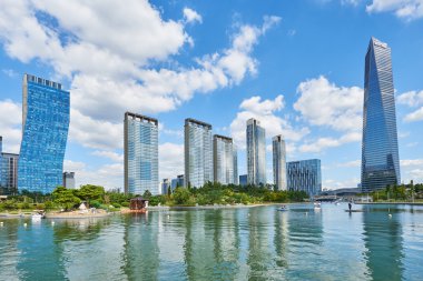 Songdo, Kore - 07 Eylül 2015: Songdo uluslararası işletme