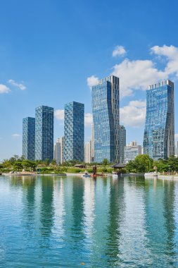 Songdo, Kore - 07 Eylül 2015: Songdo uluslararası işletme