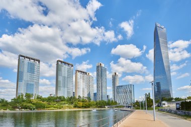 Songdo, Kore - 07 Eylül 2015: Songdo uluslararası işletme