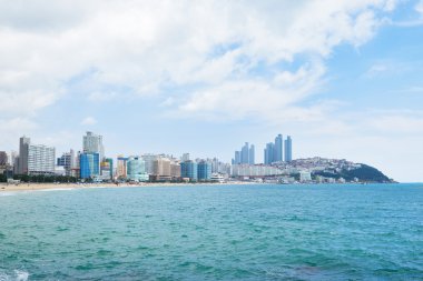 Busan, Korea - September 19, 2015: Landscape of Haeundae beach