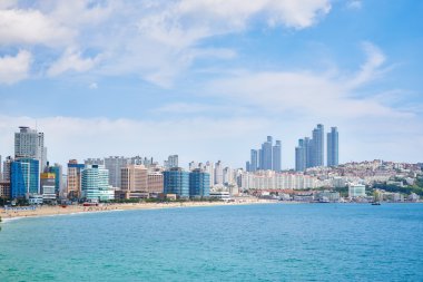Busan, Korea - September 19, 2015: Landscape of Haeundae beach