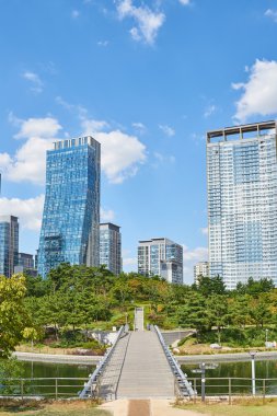 Songdo, Kore - 07 Eylül 2015: Songdo uluslararası işletme