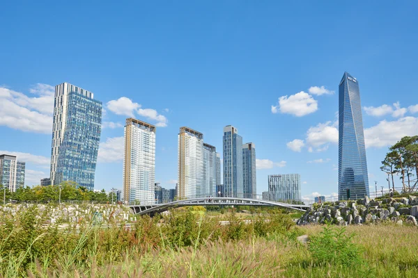 Songdo, Corea - 07 settembre 2015: Songdo International Business District — Foto Stock