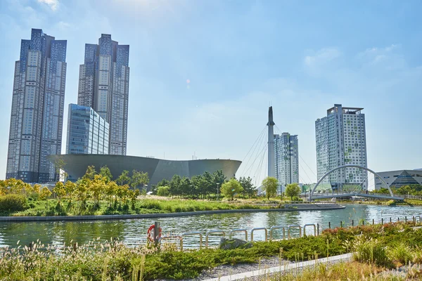 Songdo, Corea - 07 settembre 2015: Songdo International Business District — Foto Stock