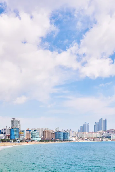 Busan, Korea - September 19, 2015: Landscape of Haeundae beach — 图库照片