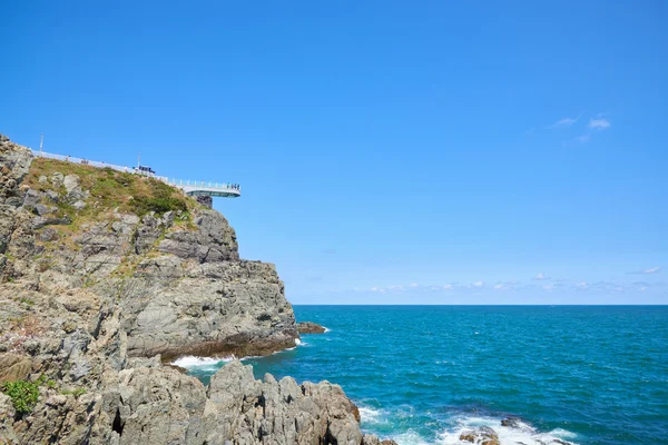 Transparent skywalk to see Oryukdo islands. — Stock Photo, Image