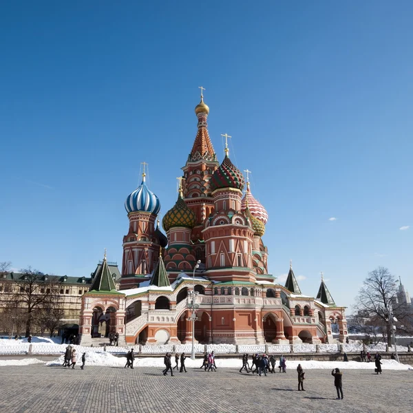 St. Basil's Cathedral, Red square-the Central square of Moscow. — Stock Photo, Image