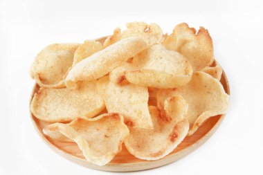 crispy chips on white background