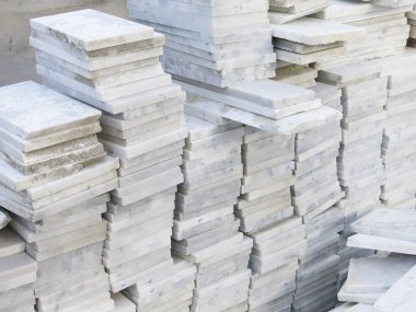 stack of marble blocks for construction 