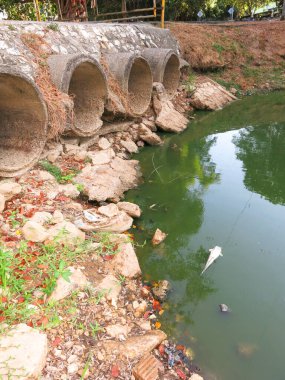 Parktaki su boruları.