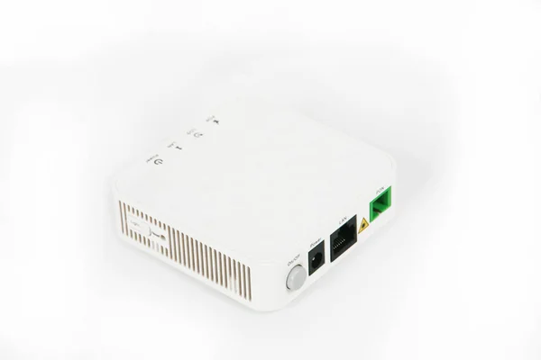 White Wifi Router White Background — Stockfoto