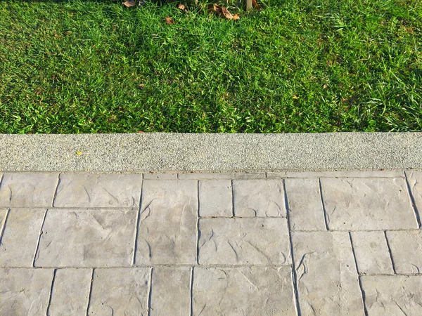 緑の草と石の床 — ストック写真