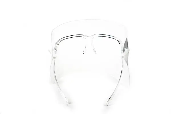 White Mask Glasses White Background — Foto Stock