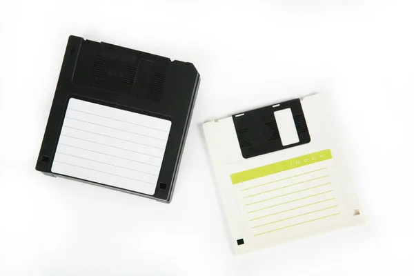 Dischi Floppy Isolati Sfondo Bianco — Foto Stock