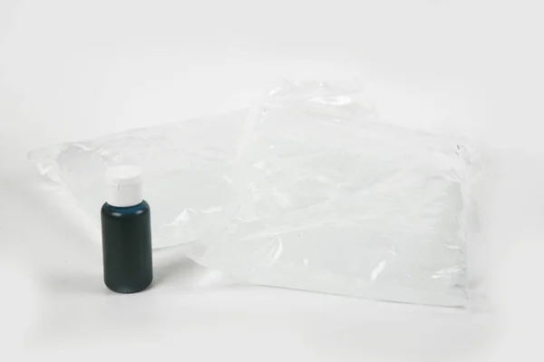 Plastic Bottle Ink White Background — Stock Photo, Image