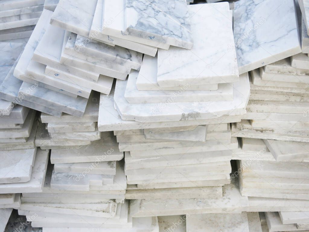 stack of marble blocks for construction 