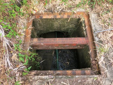 old rusty metal pipes underground