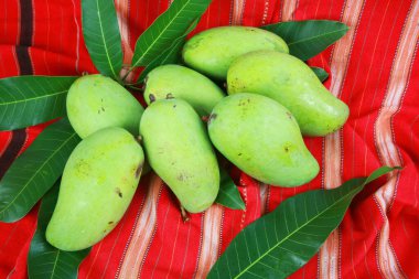 Taze mango meyveleri, yakın görüş.