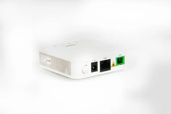 White Wifi Router White Background — Photo