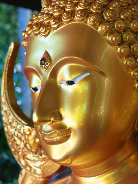 Statue Bouddha Doré Dans Temple Thaïlande — Photo